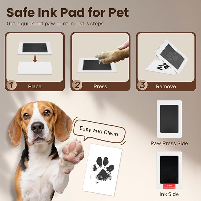 Pet Memorial Gifts for Dogs, 8.6'' Pet Memorial Shadow Box, Loss of Dog Sympathy Gift with Paw Print Kit, Fur Jar, Dog Passing Away Gifts for Tabletop Display & Wall