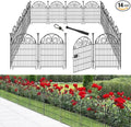 Tall Garden Fence Animal Barrier with Gate, 36 in(H) 14 Panels Garden Fences and Borders for Dogs, Dog Fence Outdoor for Yard, Total Length 30.6 Ft Metal Temporary Fencing│Patented