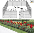 Tall Garden Fence with Gate, 32 Inch(H) 24 Panels Total Length 52.5 Ft Dog Fence Outdoor, Decorative Fence for Garden,Metal Temporary Fencing│Patented