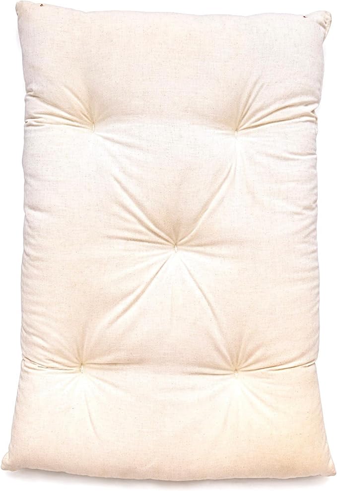 Rectangular Muslin Dog Bed Insert with Raw Cotton Filler, Natural Pet Bed Cushion Insert, Breathable Inner Pillow for Dog Bed Covers (Small 24"x15"x3")