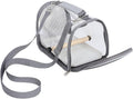 POPETPOP Portable Travel Cage and Bird Carrier for Small Birds, Lightweight Grey Pet Transport Cage with Perch for Parakeet and Budgie Outdoor Use