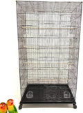 55" Extra Large Tight 3/8-Inch Bar Spacing Finch Parakeet Canary Cockatiel Breeder Breeding Flight Bird Cage with Removable Rolling Stand