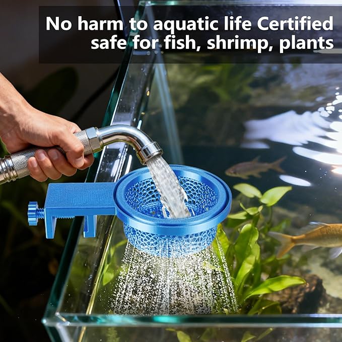 Aquarium Water Change Diffuser, Spill-Free Tool for Rimless & Rimmed Fish Tanks, Protects Substrate & Plants, Safe for Fish and Shrimp (Large)