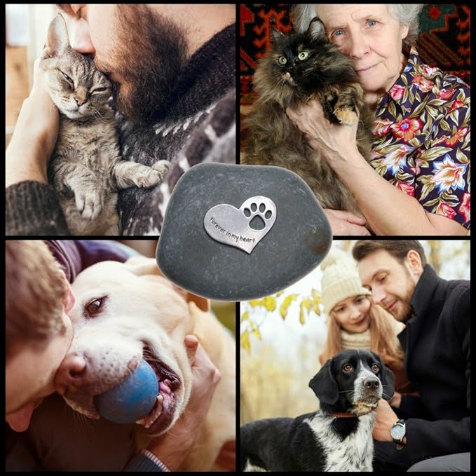Comforting Dog Memorial Gift - Sympathy or Condolence Gift for Loss of Pet - Forever in My Heart Stone by Whitney Howard Designs