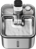 Stainless Steel Cat Water Fountain Wireless for Cats Indoor, 3.6L/123oz Automatic Metal Dog Water Dispenser,Cordless Battery Operated Pet Drinking Fountain,Rechargeable Waterer with Motion Sensor