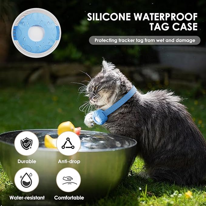 Cat Tracker, Lightweight Pet Tracker for Cats, Cat GPS Tracker Compatible with Apple Find My App(Only iOS), Real-Time Tracking, Precise Positioning, No Monthly Fee