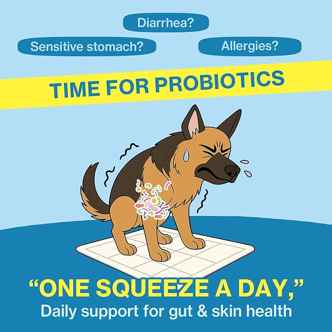 Doctor By Squeeze Probiotics for Dogs Gut Health Immunity Skin&Allergy Care Diarrhea Relief Digestive Stomach Support with L. crispatus KT-11 Lickable Paste Formula Individually Packaged, Chicken