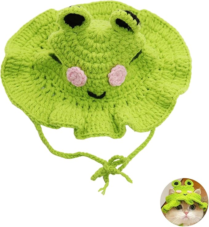 Cat Hat for Cats, Pet Cute Halloween Christmas Party Costume Accessories Headwear Comfortable for Puppy Cat Kitten Pet Puppies 11-14" (Green)