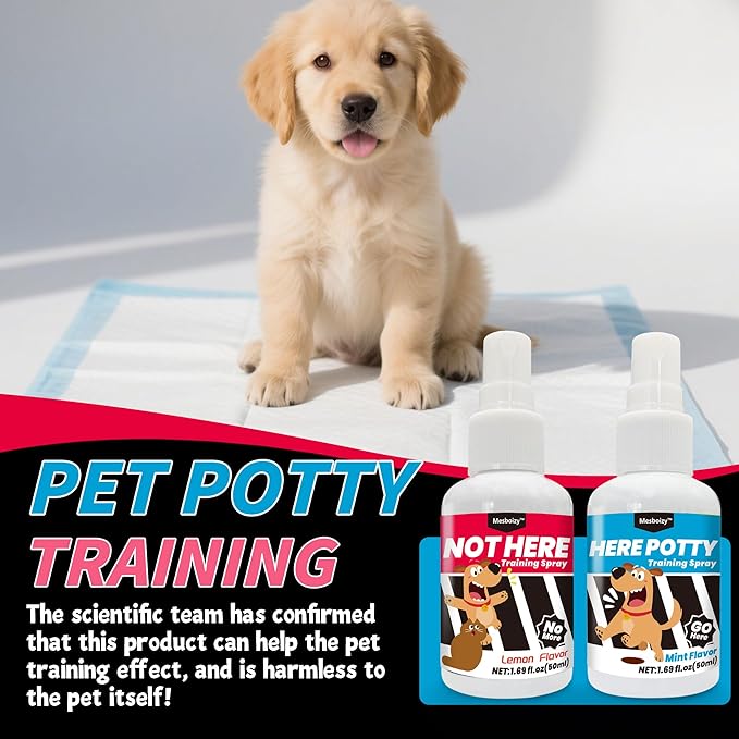 Dog Pee Spray Set, Includes Here Potty & Not Here Training Spray, Potty Training Spray for Dogs, Helps Dogs Develop Proper Potty Habitss (1.69 fl oz Each)