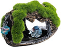 Betta Broken Barrel Decor Fish Tank Accessories, Resin Fish Hide Cave Aquarium Decoration Fish Tank Toys Hole Accessories (Large)