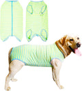 Dog’s Recovery Suit Post Surgery Shirt for Female Male Dog, E-Collar Alternative Wound Protective Clothes (Green Stripe-XL)