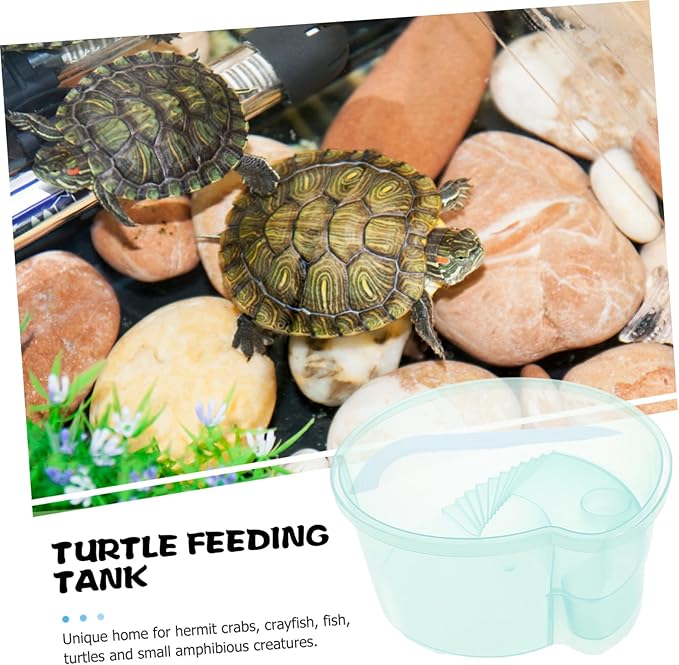Yardwe Indoor Turtle Breeding Container Small Fish Tank with Basking Platform Turtle Aquarium for Breeding and Resting Smooth Surface for Easy Cleaning