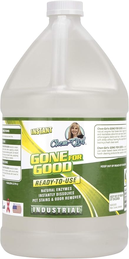Gone For Good - Professional Enzymatic Stain & Odor Remover - Remove Pet Urine + Prevent Repeat Habits | Concentrated, All Natural, Pet Safe, Indoor/Outdoor, For Hard & Soft Surfaces - 1 Gallon
