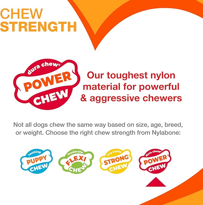 Nylabone Textured Knuckle Bone Power Chew Toy for Dogs, Durable & Tough Dog Toys for Aggressive Chewers, Original Flavor, X-Large - Over 50 Ibs, 1 Count