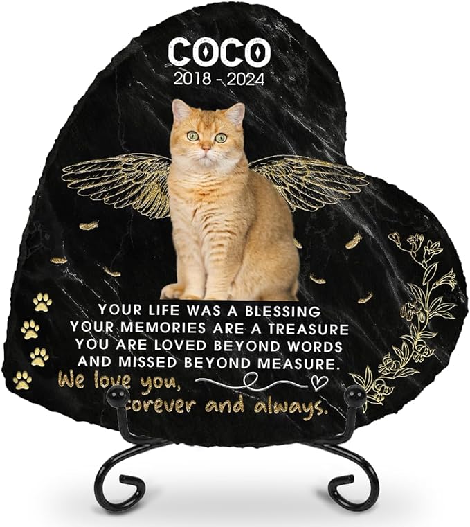 Pawfect House Cat Memorial Gifts for Loss of Cat, Personalized Memorial Stone, Loss of Pet Memorial Gifts, Garden Decor, Pet Loss Sympathy Gift, Cemetery Decorations for Grave, in Loving Memory