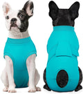 Kuoser Dog Recovery Suit for Dogs After Surgery, Soft Surgical Onesie for Female Male Dogs Spay Neuter, Anti-Licking Pet Bodysuit for Abdominal Wounds, Skin Disease, E-Collar Alternative, Lakeblue XS