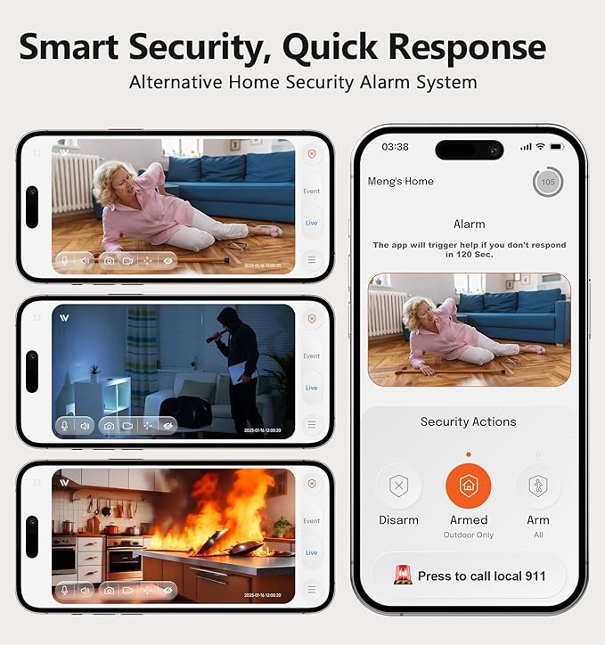 Cameras for Home Security Indoor Robot, 2K 2.4&5Ghz Indoor Camera WiFi Wireless Pet/Nanny/Dog Camera Phone App, Human Detection Color Night Vision, 2 Way Talk