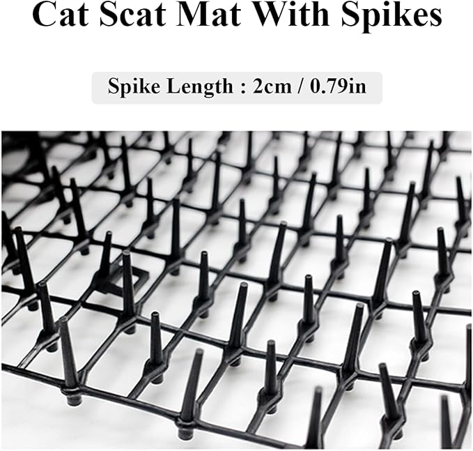 Scat Mat Indoor for Cats with Spikes, 6.5ft Prickle Strips Network Digging Deterrent Mat for Sofas, Window Sills, Gardens, Vegetable Gardens, Fence