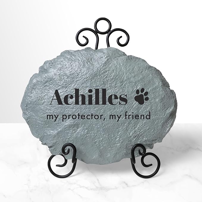 Let's Make Memories Personalized Dog or Cat Memorial Garden Stone - Forever Remembered- Script Font