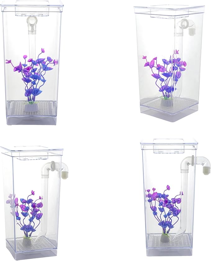 My 1st Fish Tank™ : Gen 2, Mini Fish Tank Aquarium Starter Kit 1 gal, Professional for Betta, Easny Maintain, Self Cleaning System-Only Add Water, Beautiful Color Changing LED Light, Color Box
