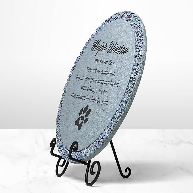 Let's Make Memories Personalized Pet Memorial Garden Stone - in Loving Memory - Dog or Cat Memorial