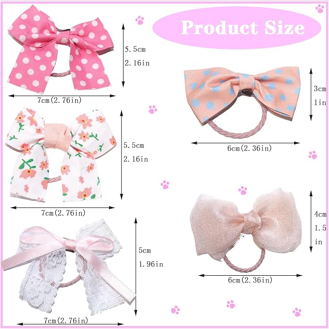 20pcs Dog Hair Bow Bowknot, Dog Bows Cute, Puppy Hair Bows Mix Styles Pet Grooming Rubber Bands Dogs Hair Accessories Handmade Hair Bows for Yorkie Puppy Dogs