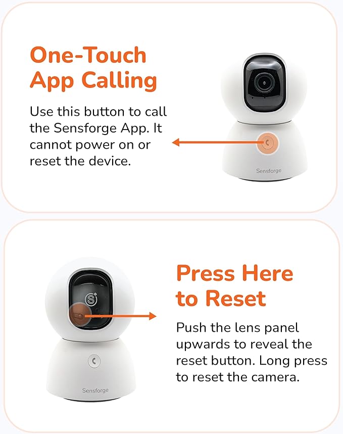 Sensforge 2.5K Indoor Pan-Tilt Dome Security Camera, AI Human & Pet Detection, 360° Coverage, Two-Way Audio, Dual-Band Wi-Fi (2.4G/5G), 64GB SD Card Included, No Monthly Fees (1, White)
