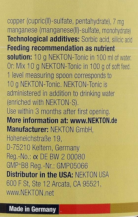 Nekton Tonic-K Restorative Supplement for Seed-Eating Birds 100g, (3.5oz)