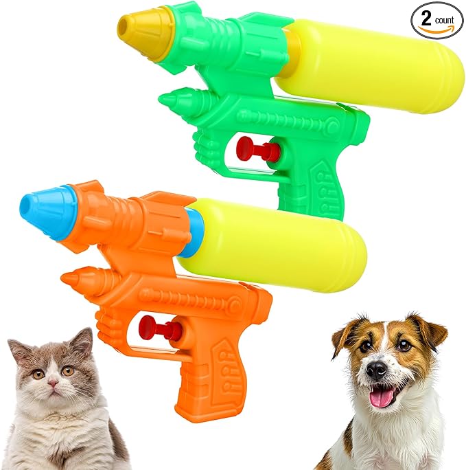 Geelin 2 Pack Squirt Spray for Cats Dogs Training Squirt for Cats Deterrent Water Spray Pistols for Dogs Pets Training(Cute Style,Bright Colors)