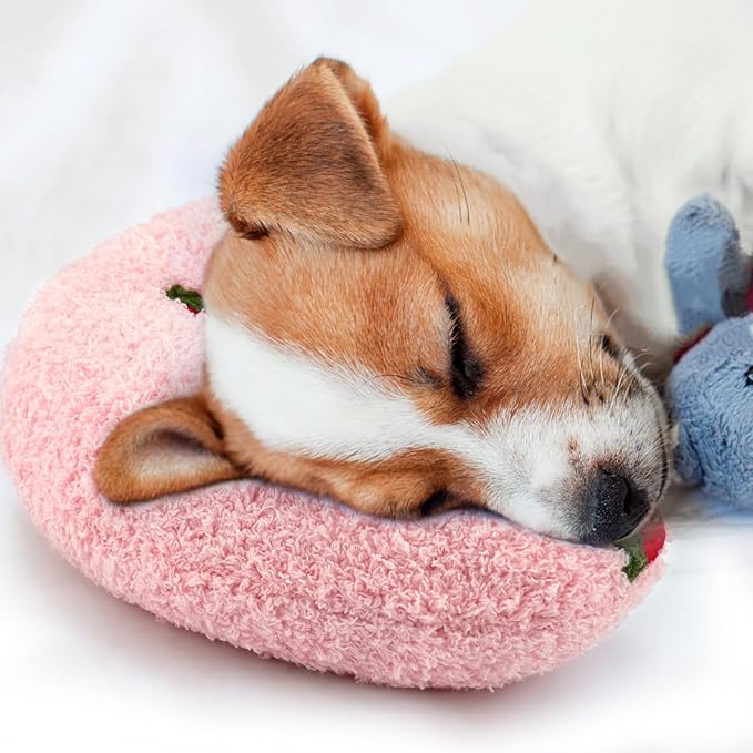 Mity Rain Dog Anxiety Relief Pillow, Ultra Soft High Density Calming Pillow for Joint Relief Sleeping Improve, Pet Calming Toy Pink