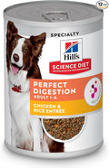 Hill's Science Diet Adult 1-6 Perfect Digestion Wet Dog Food, Chicken & Rice, 12.8 oz. Cans, 12-Pack