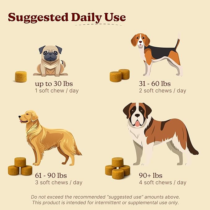 Longevity Dog Multivitamin 11-in-1 Daily Chews Chicken Flavored with Flaxseed, 60 Count, Supports Hip and Joint Health, Immune System, Skin and Coat, Heart Health, Energy and Vitality