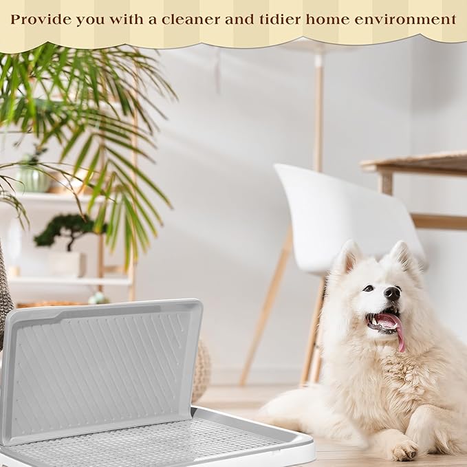 Paterr 2 Pcs Dog Potty Toilet with Removable Splash Wall Pet Indoor Dog Mesh Training Toilet Portable Training Pee Pads Holder Litter Box with Pee Wall for Puppy, Pet(25.6 x 19.3 x 13)