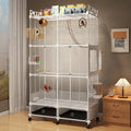 Large Parrot Cage with Acrylic Doors, 4 Casters, Perch & Feeder, Detachable Drawer, Ideal for Cockatiels, Budgies, Conures, Indoor/Outdoor Use – Spacious White Birdcage (White, 72 * 36 * 142)
