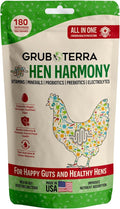 GrubTerra Hen Harmony – All-in-One Chicken Electrolytes for Water with Probiotics & Prebiotics, Daily Gut Supplement and Vitamins Supporting Hydration, Digestion, Egg Production – 180 Servings