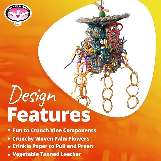 Super Bird Creations SB535 Mexican Hat Dance Bird Toy, Medium Bird Size, 10" x 5.5"