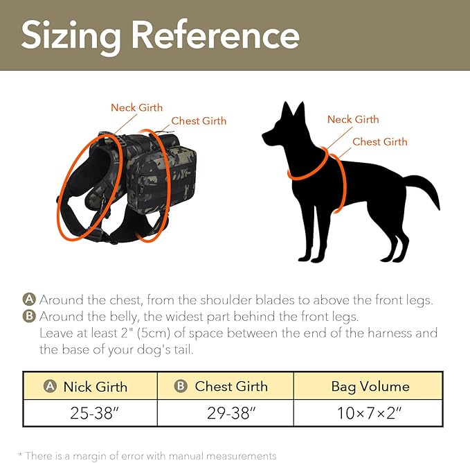 x Jumahe Dog Hiking Backpack for Large/Giant Dogs – 2 Spacious Side Bags, Breathable Waterproof Fabric, Fits Chest 30"-40" (85-120 lbs), 5 Adjustable Buckles, Outdoor Travel Vest, Khaki