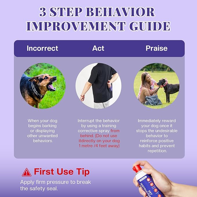 Dog Training Spray with Citronella: 90ml Humane Dog Corrector Spray for Barking, Jumping & Chewing, Dog Behavior Correction Spray for Medium & Large Dogs