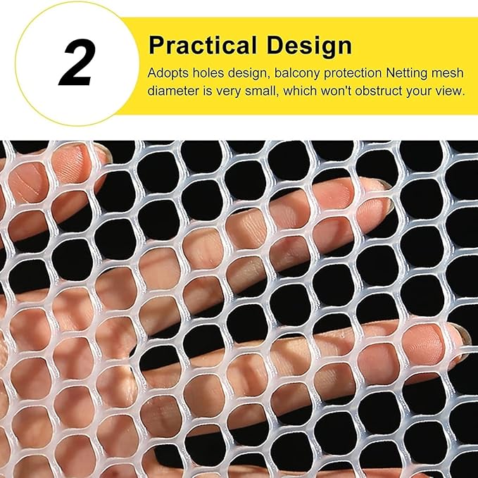 Cat Safety Net, Cat Balcony Nets, Pet Anti-fall Protection Netting Indoor Cat Window Guard, Polyethylene Plastic Fencing, Pet Safety Mesh Guard for Windows (Color : Mesh 1.2cm, Size : 0.5m x 4m)