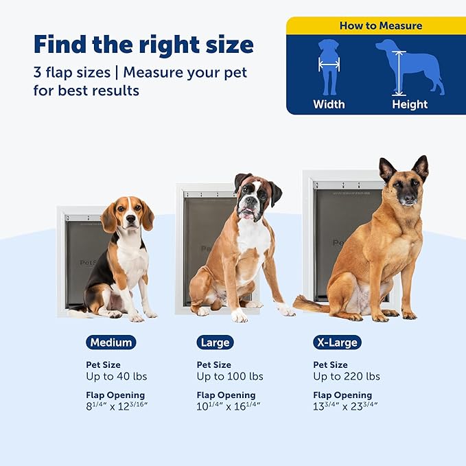 PetSafe Extreme Weather Aluminum Pet Door - Energy-Saving Thermal Barrier Pet Flap with Slide-in Door Locking & Secure Flap Cover - for Dogs Up to 100 Lb - Large