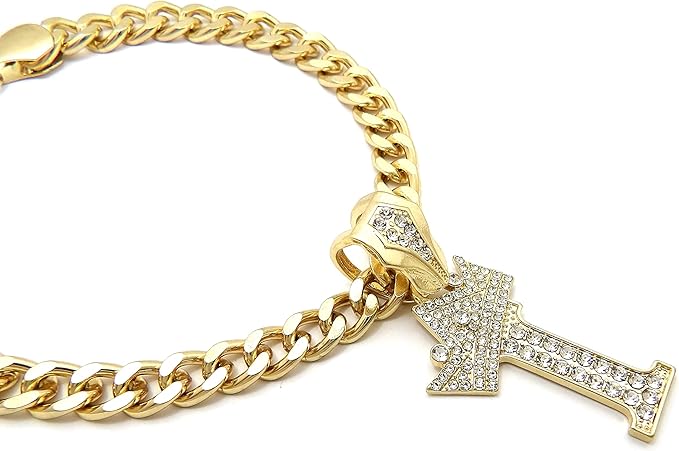 Initial Letter Cuban Chain Dog Chain Pet Chain Pet, Cat, Puppy Necklace (I, 26")