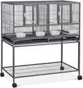 Topeakmart Divided Breeder Parakeet Canary Lovebird Finch Budgie Bird Cages W/Rolling Stand