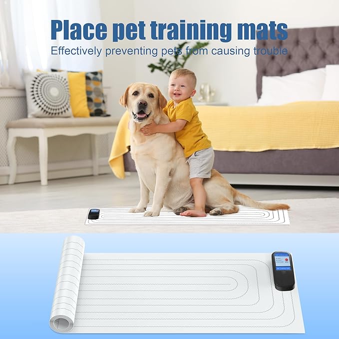 scat Mat for Cats & Dogs - Electric Pet Training Mat with 3 Modes, Shock Pad to Keep Pets Off Furniture, Countertops & Couches - Indoor Animal Deterrent Mat (12X60)