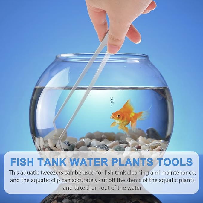 Mipcase 2pcs Stainless Steel Aquarium Plant Tweezers Curved and Straight Design for Easy Aquatic Pruning and Water Planting Fish Tanks