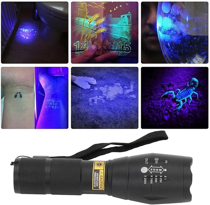 Black Light UV Lamp, 365nm High Brightness LED Mini UV Flashlight, Powerful Compact UV Flashlight, Pet Urine Detection Lamp for Dog/Cat Urine Detection/Resin Curing/Scorpion