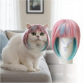 Pet Wig for Dogs & Cats, Cute Colored Hairpiece for Christmas Photos, Holiday Parties, Cosplay & Birthday Dress-Up, Adjustable Wig for Small Pets