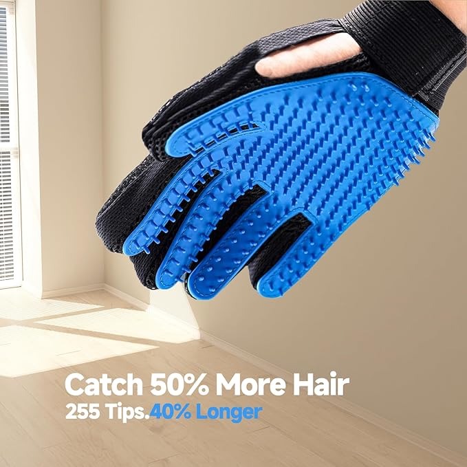 3 PCS Pet Hair Removal Glove and Pet Grooming Glove Kit for Cats & Dogs, Pet Hair Gloves & Dog Washing Gloves ，Reusable Magic Brush Pet Hair Remover Tool for Laundry，Carpet,Car Seat，Couch