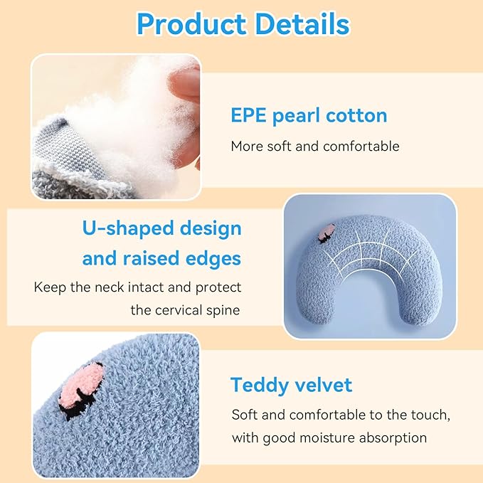 Cat Pillows, Dog Calming Pillow for Small Dogs Puppy Soft Cat Bed Pillow Ultra Soft Fluffy Pet Calming Toy Half Donut Cuddler Cozy Cat Bed Pillow Rabbit Pillows U-Shaped Pillow
