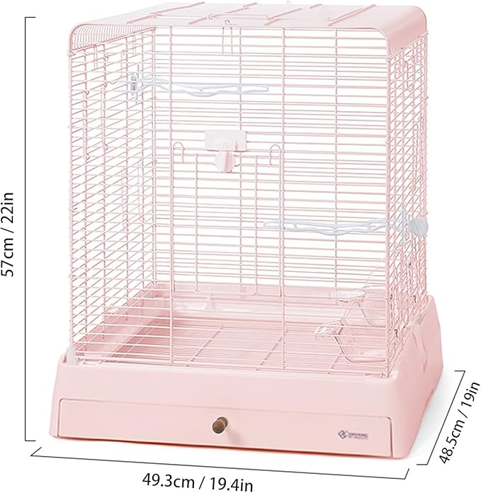 Bird Cage, Parakeet Cages, for Small and Medium-Sized Parrots Such as Budgies, Munias, Peonies, Pearls, Cockatiels, etc(Pink)
