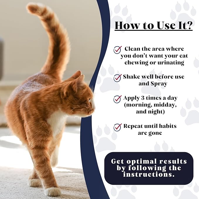 Cat Educator Spray – Natural Cat Deterrent Spray | Prevent Scratches, Biting & Peeing | Safe & Effective for Indoor Training